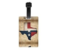 Texas, mappa della bandiera dello stato con due stelle bianche, etichette per bagagli, valigie, set di etichette per borse, accessori da viaggio, idea regalo