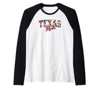 Texas Mom Patchwork Quilt Texas Pride Cute Texas Mom Maglia con Maniche Raglan