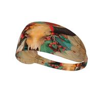 Texas Native Medicine Wheel Cow Skull Unisex Headband Elastica Fascia Capelli Antiscivolo Fasce Per Capelli Per Jogging Corsa Escursionismo