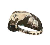 Texas Native Medicine Wheel Cow Skull Unisex Headband Elastica Fascia Capelli Antiscivolo Fasce Per Capelli Per Allenamento Sport Yoga