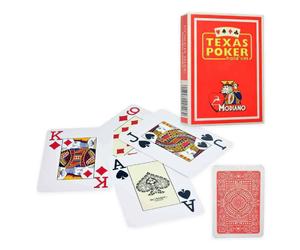 Texas Poker Tenere Em Rosso Colore Carte da Gioco MODIANO Jumbo Indice Misura