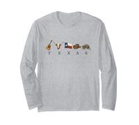Texas Pride State Graphics - Chitarra, Cappello da Mucca, Grafica Armadillo Maglia a Manica