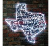 Texas Road Map RGB Dynamic Glam LED Sign - Forma tagliata a bordo - Decorazione da parete intelligente 3D - Illuminazione dinamica multicolore - Perfetto per l'arredamento della casa e l'atmosfera