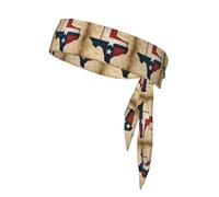 Texas State Flag Map con due stelle bianche stampa ninja fascia, cravatta testa regolabile per uomo, fascia sportiva per yoga, corsa, basket