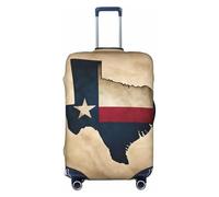 Texas State Flag Map con una stella stampa viaggio bagagli copertura valigia protettiva valigia lavabile copertura bagagli antigraffio, Nero , L