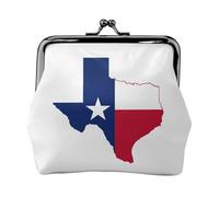 Texas State Flag Map Stampato Microfibra PU Portafoglio Kiss Lock Mini Pouch per Rossetto Key Change Organizzazione