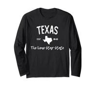 Texas The Lone Star State Western Rodeo EST 1845 Cowboy Maglia a Manica