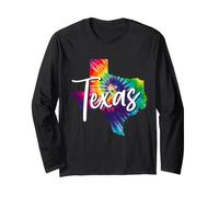 Texas TX Tie Dye Mappa dello Stato Pride Hippie Vintage Maglia a Manica