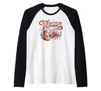 Texas Western Cowgirl Southern State Pride Cute Texas Maglia con Maniche Raglan