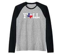 Texas Y'All Vintage Country Western per Il Texas Maglia con Maniche Raglan