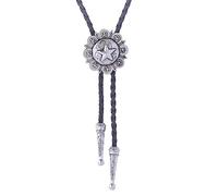 TexasLoneStar Cravatte Vintage Bolo Cravatte per Donne Uomini Cravatte Western Cowboy Collana Bolo Cravatta Musica Concerto Rodeos Cravatte Collo Cravatte Cowboy Moda, Argento, Taglia unica