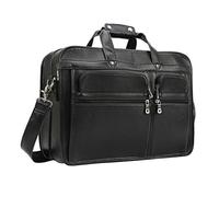 Texbo da uomo in pelle bovina pieno fiore solido grande 43,2 cm di borsa messenger bag Tote nero Black -Calfskin Leather Large