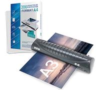 Texet A78211-2X21V - Plastificatrice Pro con 200 fogli A4, colore: Nero