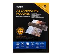 Texet Fogli A3 75 micron per faccia, 150 µ totale, confezione da 100 78229 trasparente