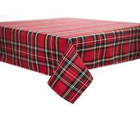 TexilDepot24 Tovaglia 80 x 80 mi, in tartan, 100% poliestere, natalizia, 80 x 80 cm, rossa