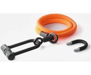 Texlock Serratura a U con cavo tessile Occhiello acid / arancione U/X -lock M - 120cm