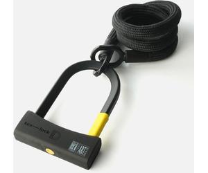 Texlock Serratura a U con cavo tessile Occhiello M - 120cm onice / nero D-lock