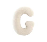 TexLom Cuscino a Forma di Lettera Alfabeto - Iniziale Morbida dalla A alla Z - Cuscino Arredo Decorativo per Camera, Letto e Divano - Colore Panna, Effetto Velluto Soft Touch (G)