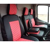 Texmar Coprisedili anteriori 2+1 progettati per adattarsi a Ford Transit dopo il 2015 cabina grande rosso centrale in ecopelle RHD