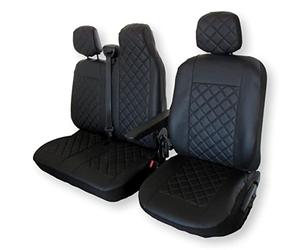 Texmar Coprisedili anteriori 21 progettati per adattarsi a Renault Master dopo il 2011 2020 ALL BLACK Eco Leather Drive a sinistra