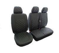 Texmar Coprisedili in Ecopelle 2+1 (1 Singolo 1 Doppio) Nero per Volkswagen Transporter T4 1999-2003 con Guida a Sinistra o a Destra