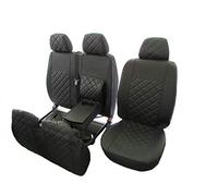 Texmar, coprisedili pensati per adattarsi ai coprisedili anteriori, in ecopelle nera, Coprisedili 2+1 (1 singolo 1 doppio), per guida a sinistra, per Iveco Daily