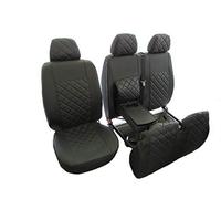 Texmar Progettato per adattarsi a Mercedes Sprinter Craft 2006 - 2018 RHD All Black eco pelle coprisedili 2+1 (1 singolo 1 doppio)