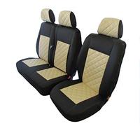 Texmar progettato per adattarsi a Peugeot Boxer, Citroen Jumper/Relè, Fiat Ducato 2006-2018 LHD ECO NERO-BEIGE Coprisedili 2+1 (1 singolo 1 doppio)