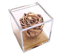 Texo di Claudio Rosso Rosa Gold Oro Vera Profumata Stabilizzata Eterna Idea Regalo Donna Natale Festa Pensiero Mamma Moglie Fidanzata Anniversario Cerimonia Dono 8cm