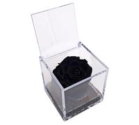 Texo di Claudio Rosso Rosa Nera Vera Profumata Stabilizzata Eterna Idea Regalo Donna Natale Festa Pensiero Mamma Moglie Fidanzata Anniversario Cerimonia Dono 8cm