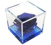 Texo di Claudio Rosso rosa vera blu, regalo donna anniversario festa pensiero mamma cerimonia dono, dura per sempre, stabilizzata e profumata in cubo 8x8x8