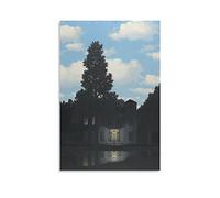 TEXPACK Poster con stampa artistica da parete su tela, motivo: artista surrealista belga René Magritte Empire of Light, 40 x 60 cm