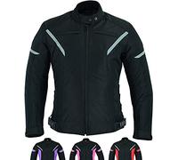 Texpeed Giacca da moto donna con protezioni - Cappotto impermeabile da donna in Cordura in tessuto con armatura da moto (EN 1621-1) Nero - M