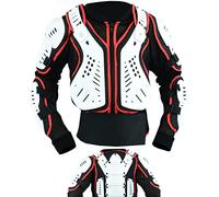Texpeed Giacca Moto per Bambini - Armatura da moto per bambini - Motocross con Protezione Schiena per Attività Sportive Sci Snowboard - Protezione Petto Moto - Bianco - S