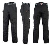 Texpeed Sovrapantaloni moto da uomo rinforzati con zip Cordura invernale/estiva Impermeabili - Tutte le taglie - Con protezione CE Armour (EN 1621-1) - Nero - 4XL Girovita/Gamba Corta