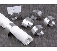 texpot Set di 6 portatovaglioli con fessura, in acciaio inox, diametro 4,2-6-5 cm, larghezza 1,8-3,6 cm