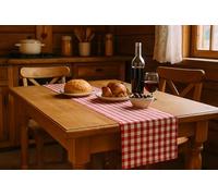 texpot Tovaglia - 40 x 240 cm - Rosso e bianco - 100 % cotone - Quadri da fattoria da 20 mm