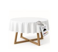 texpot tovaglia rotonda 280 cm realizzata in damasco bianco 100% cotone