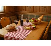 texpot Tovaglia rustica a quadretti 40 x 140 cm - Rosso E Bianco A Scacchi 100% cotone stile country