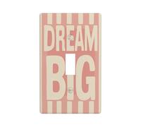 Text Dream - Copertura decorativa per interruttore della luce a strisce color crema e rosa, 1 banda, per cucina, casa colonica, camera da letto, bagno, decorazione artistica