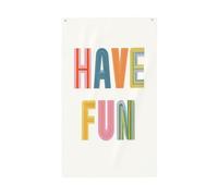 Text Have Fun, striscione con lettere arcobaleno color pastello per la casa, 9,6 x 1,5 m, striscione con occhielli per interni ed esterni, decorazioni per la casa