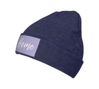 Text Home On - Berretto invernale con risvolto in maglia calda in acrilico, per uomo e donna, colore: viola chiaro