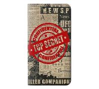 Text Top Secret Art Vintage Flip Case Cover Custodia per Samsung Galaxy S26 Ultra