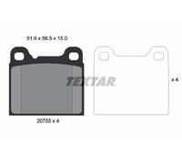 TEXTAR 2075506 Kit pastiglie freno, Freno a disco per VOLVO