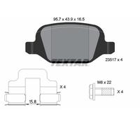 TEXTAR 2351703 Kit pastiglie freno, Freno a disco per ALFA ROMEO,FIAT,LANCIA
