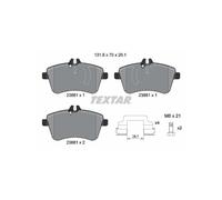 TEXTAR Kit pastiglie freni Anteriore predisposto per visualizzazione avviso usura con accessori 2388101