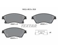 Set di pastiglie freno TEXTAR 2503101, anteriore