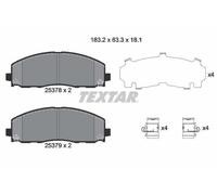 TEXTAR 2537801 Kit pastiglie freni Anteriore per VW Routan Kastenwagen