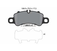 Set di pastiglie freno TEXTAR 2598301, anteriore