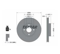 TEXTAR 2X Dischi Dei Freni Anteriori Ø258 Mm Ventilati Per Mazda 2 DJ DL 1.5